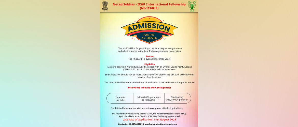  ICAR International Fellowship