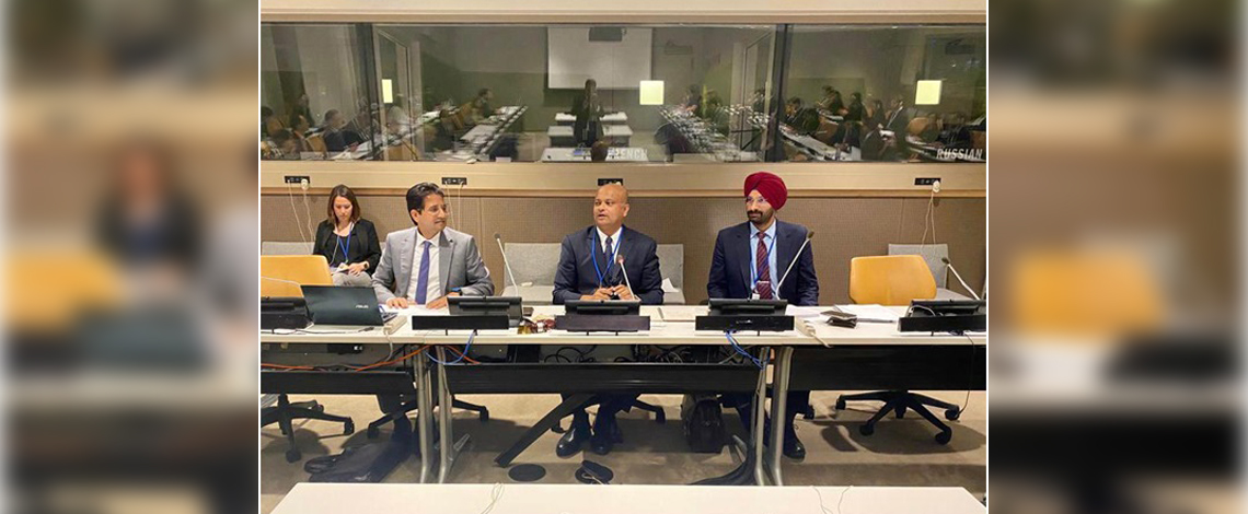 Ambassador and PR to CD Anupam Ray presented India’s four resolutions on the sidelines of the First Committee of the 78th UNGA.